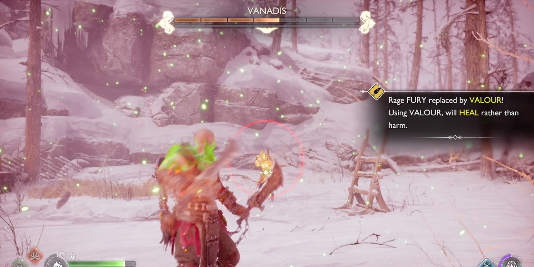 Kratos fights Vanadis during her second phase in God of War Ragnarok