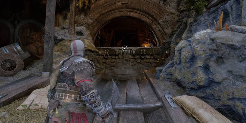 Kratos exploring Nidavellir in God of War Ragnarok