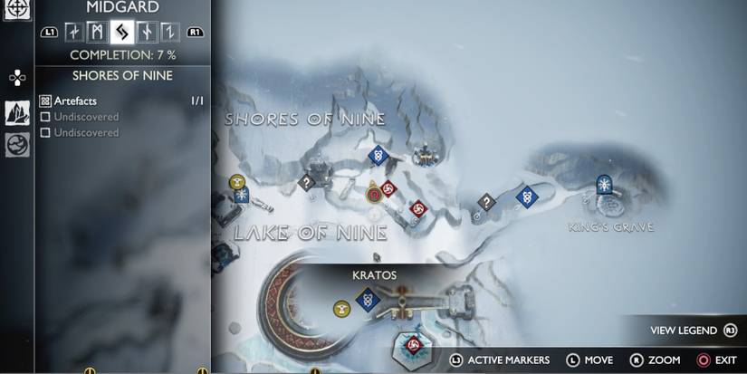 The map of Midgard in God of War Ragnarok