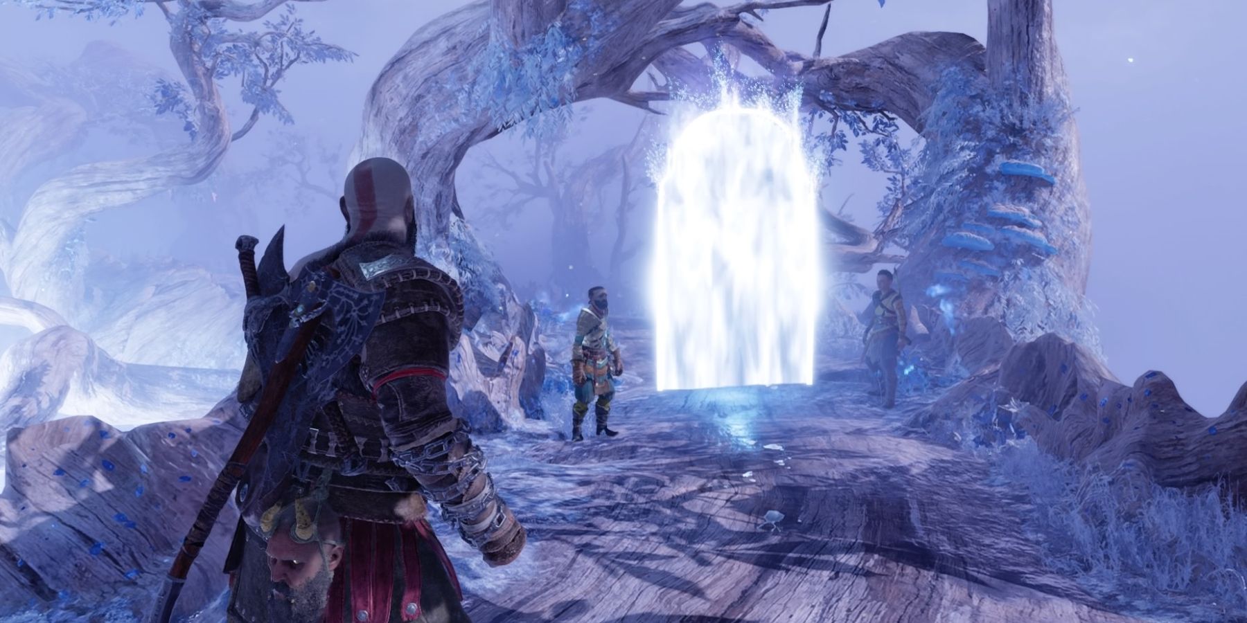 Kratos stares at a Mystic Gate in God of War Ragnarok