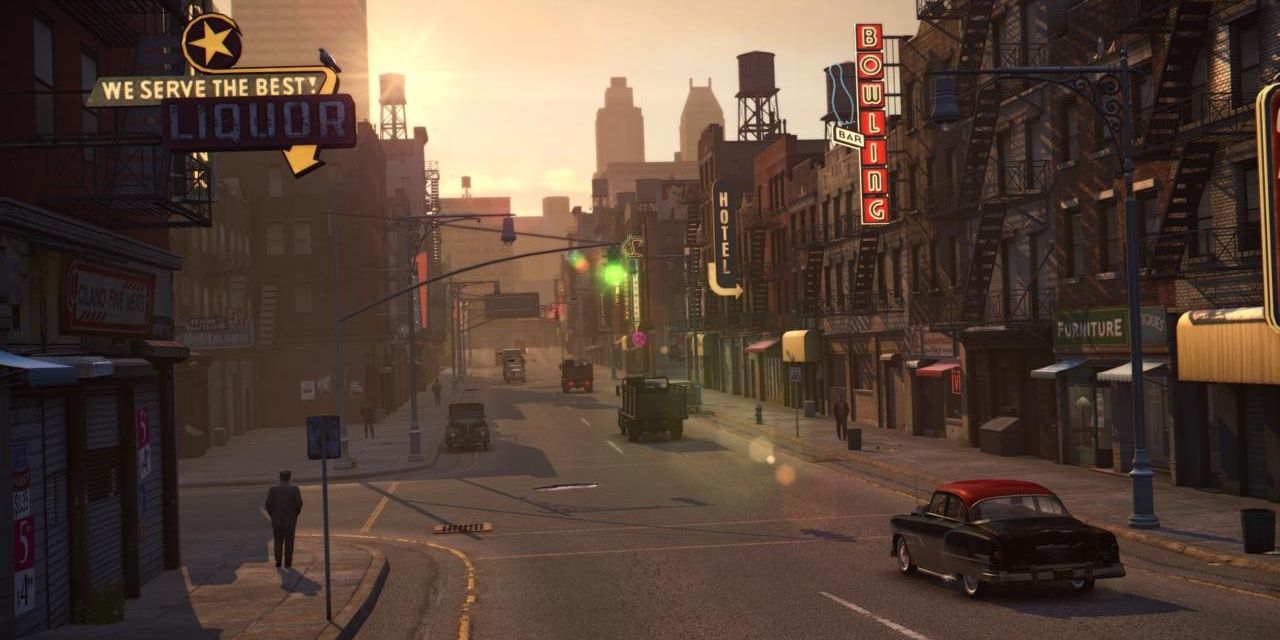 A street scene in Empire Bay (Mafia 2)