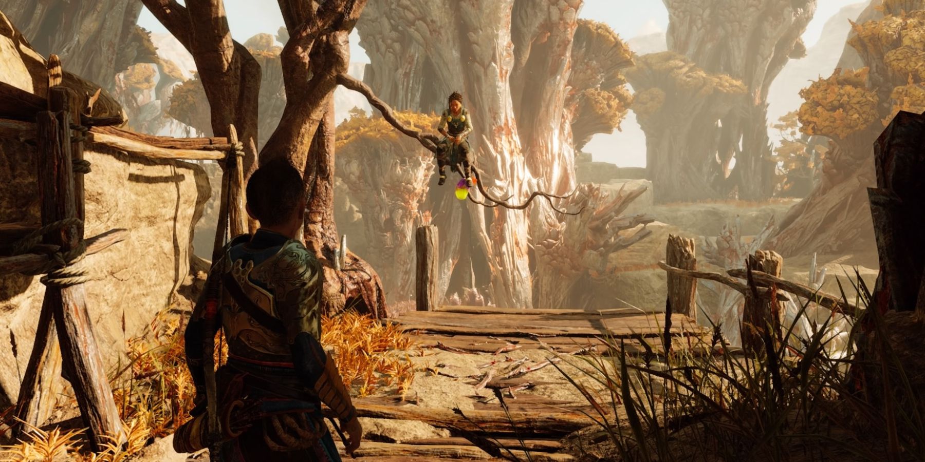 Atreus find a Greenbulb in God of War Ragnarok