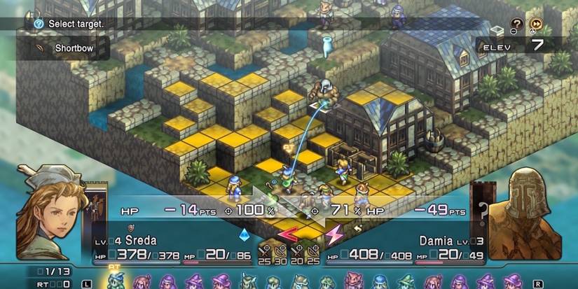 Fighting a battle in Tactics Ogre Reborn