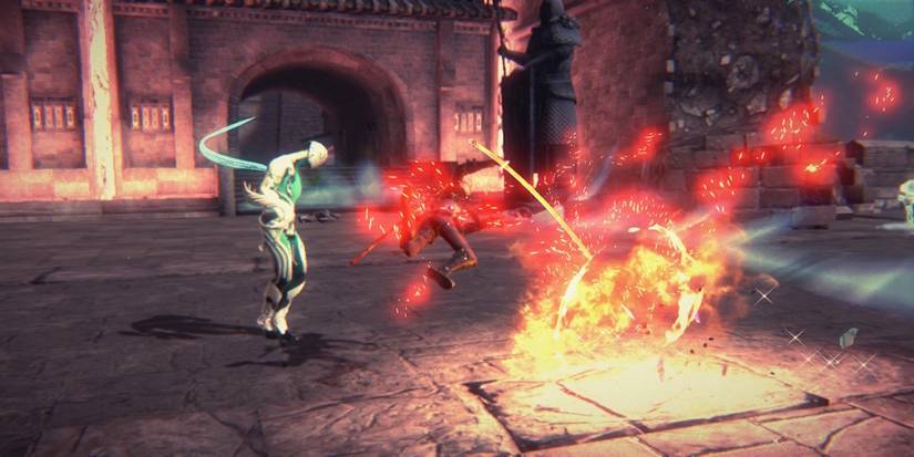 Fighting enemies in Bayonetta 3