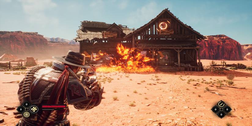 Fighting enemies in Evil West