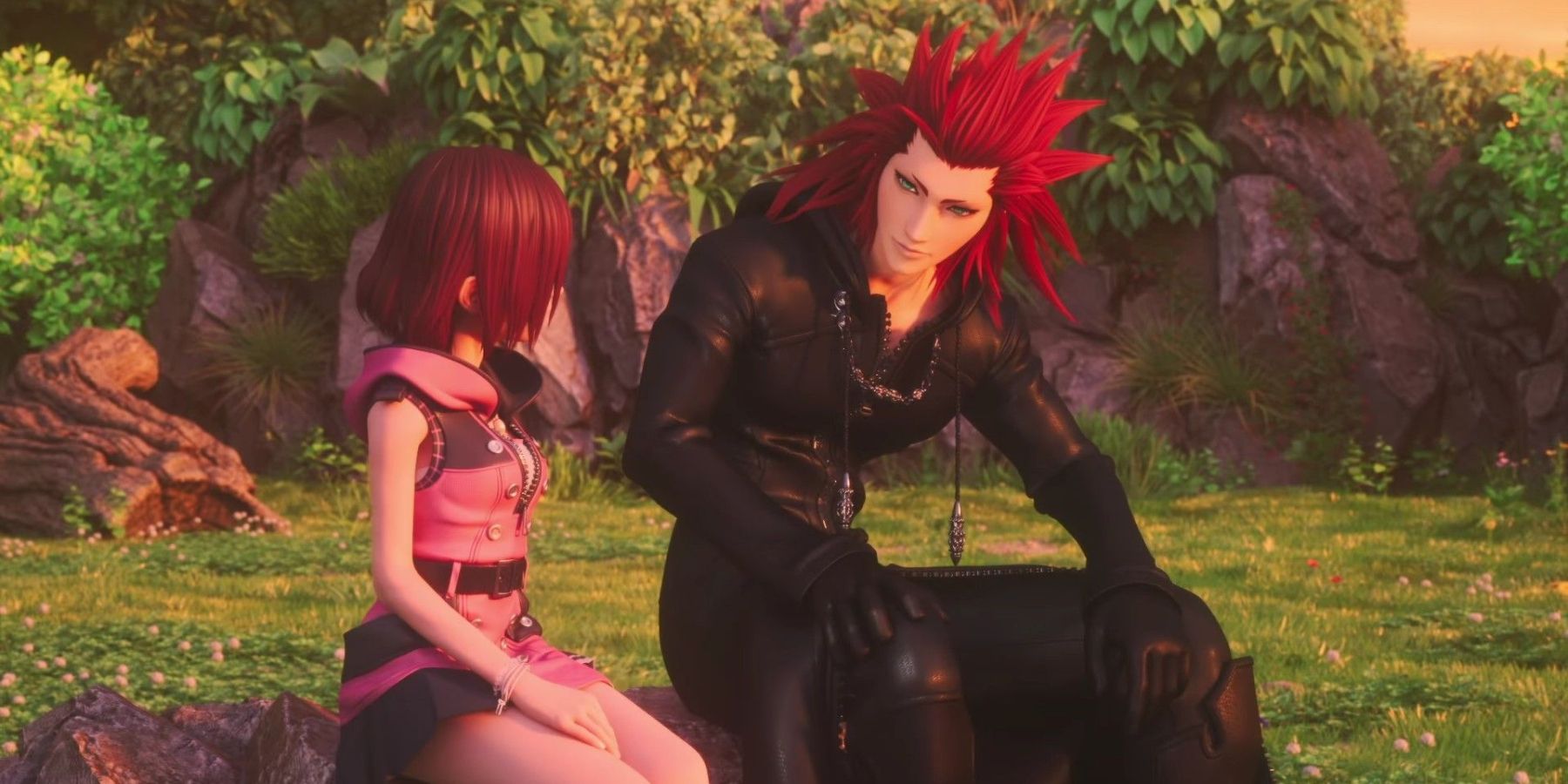 Kairi and Axel in Kingdom Hearts 3