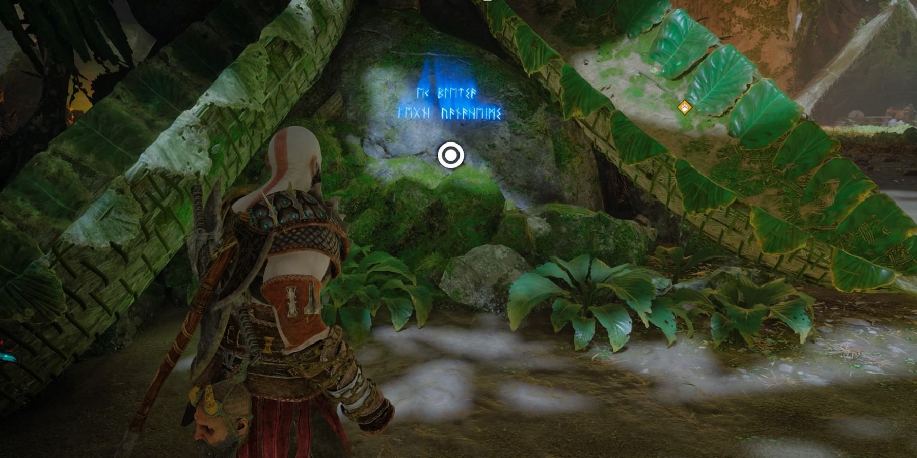 Kratos stares at a Red Rune in God of War Ragnarok