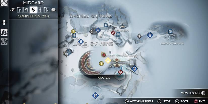 The map of Midgard in God of War Ragnarok