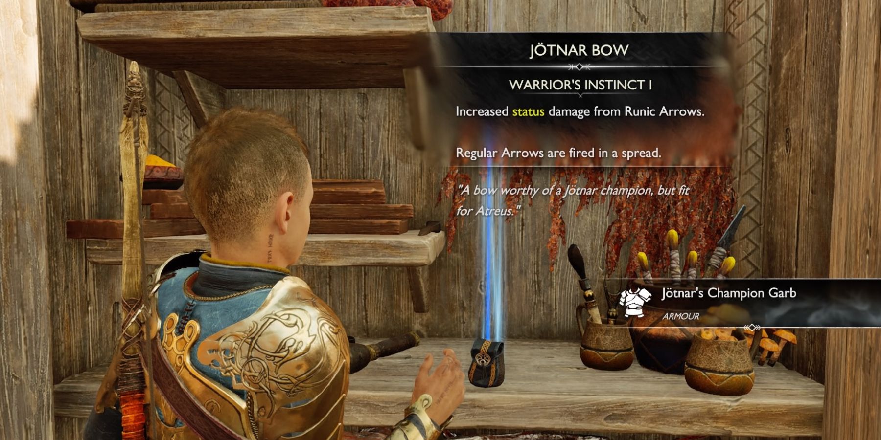 Atreus obtains the Jotnar Bow in God of War Ragnarok