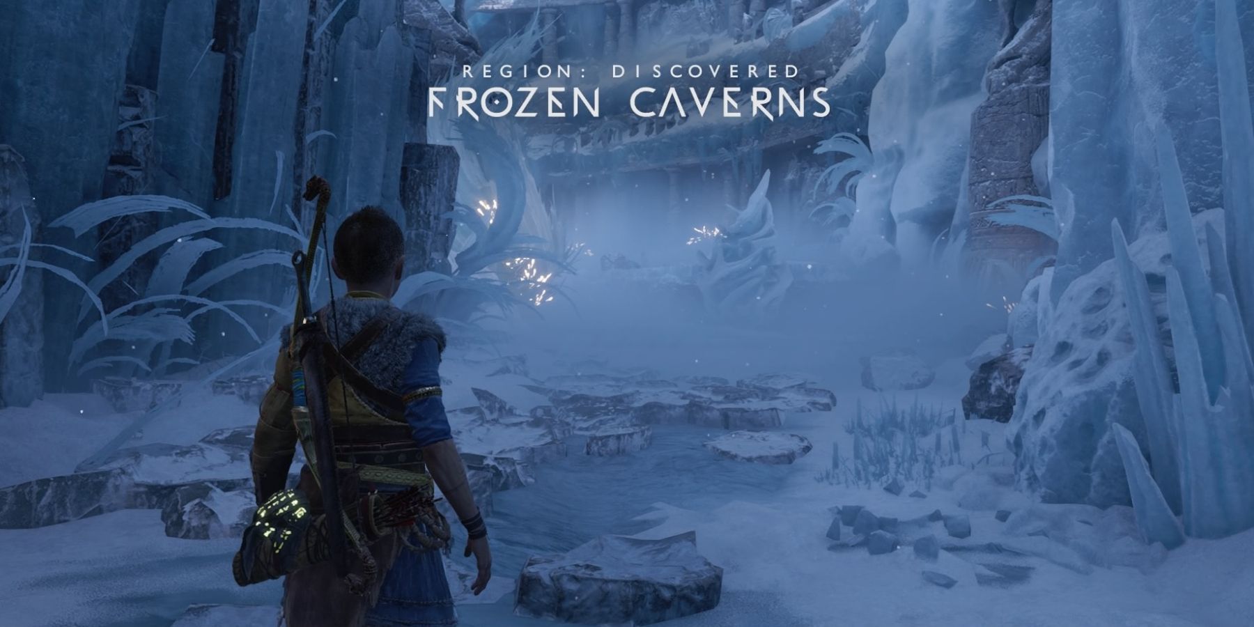 Atreus reaches the Frozen Caverns in God of War Ragnarok