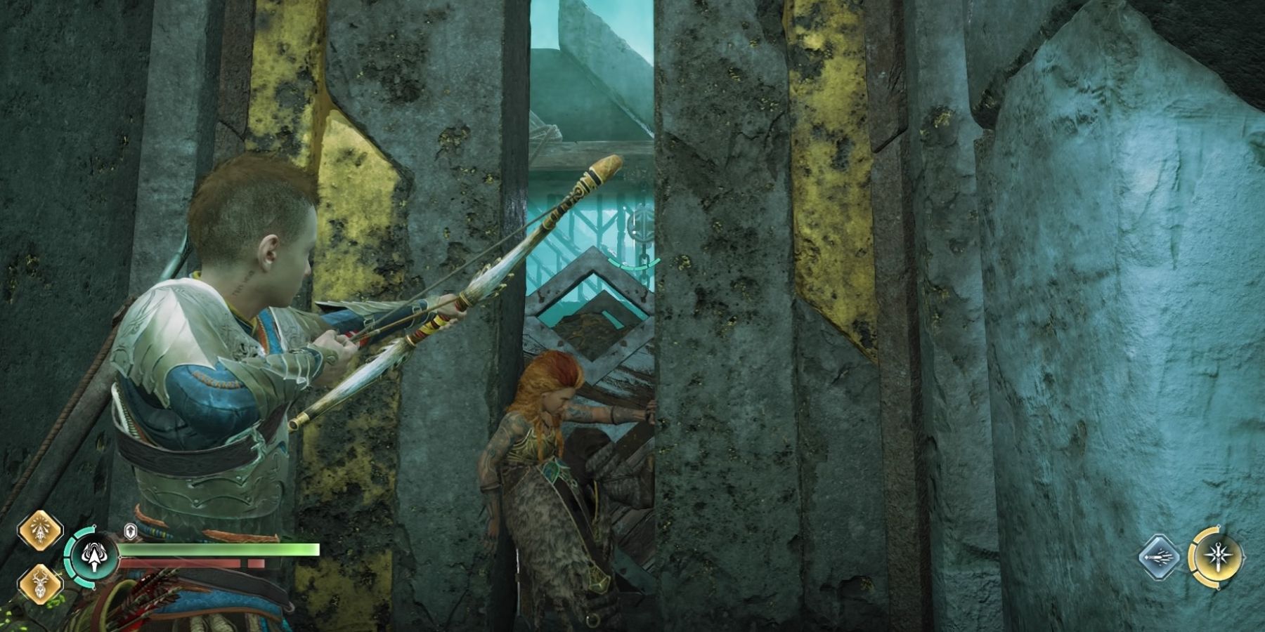 Thrud and Atreus work together in God of War Ragnarok