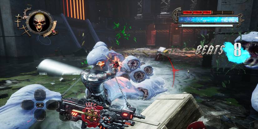 Fighting enemies in Gungrave GORE