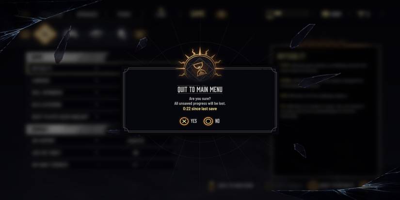 The options menu in Evil West