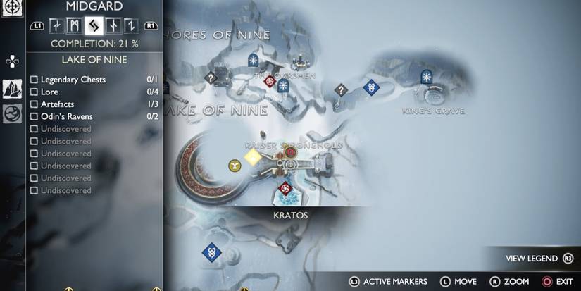 The map of Midgard in God of War Ragnarok