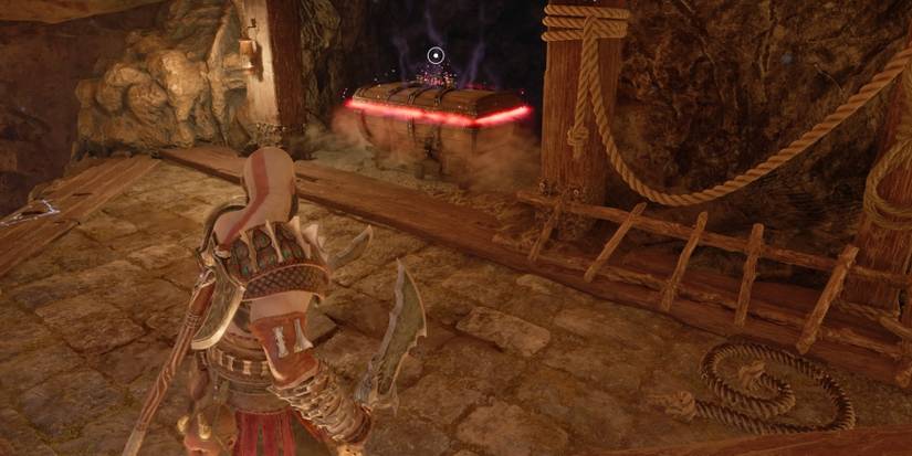 Kratos finds a Red Coffin in God of War Ragnarok