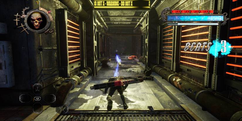 Fighting enemies in Gungrave GORE