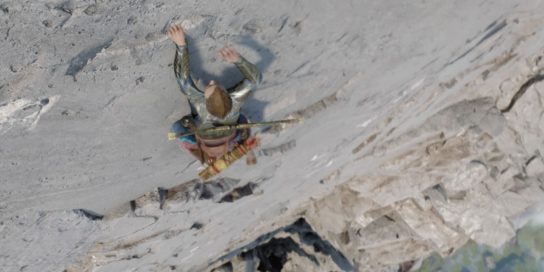 Atreus climbs the wall in God of War Ragnarok