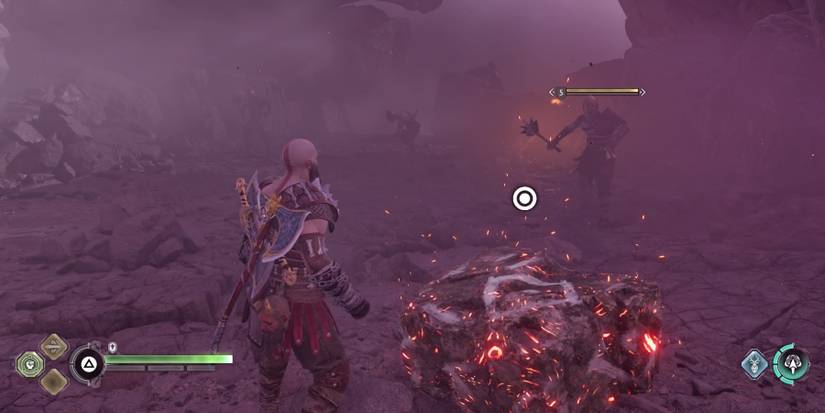 Kratos faces an Einherjar in God of War Ragnarok