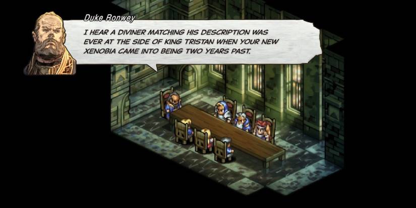 A cutscene featuring characters in Tactics Ogre Reborn