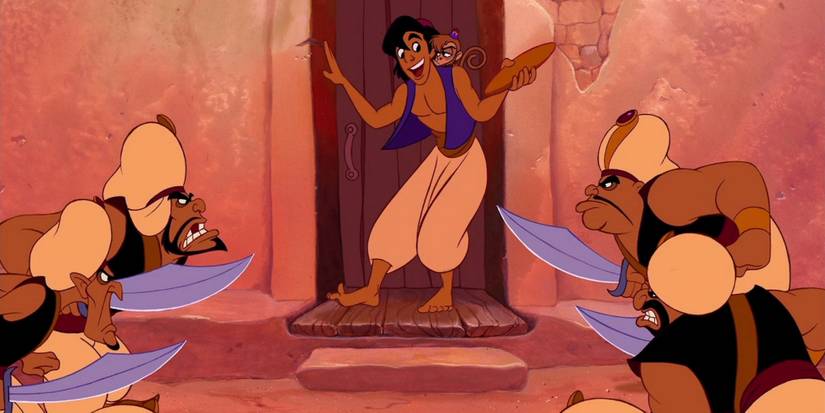 A scene featuring characters in Aladdin