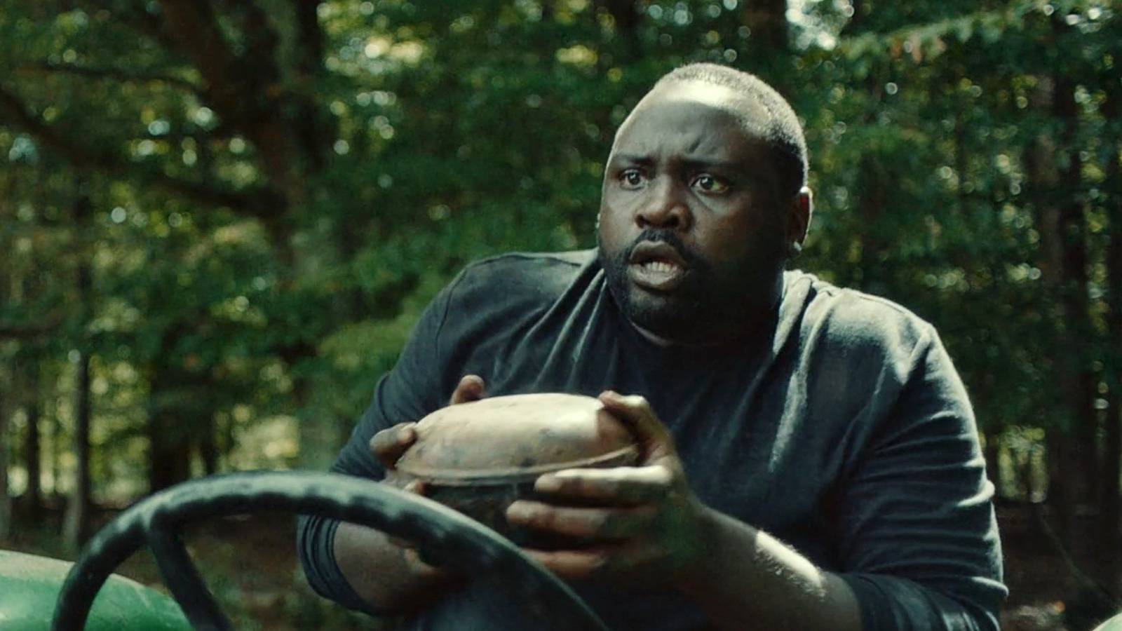 Brian Tyree Henry as Al surprised in the woods Atlanta season 4