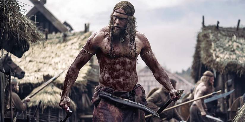 Alexander Skarsgard in a village in The Northman