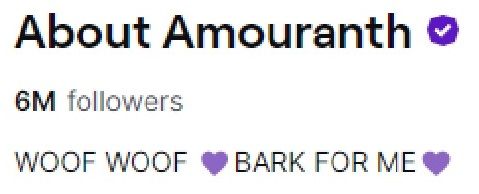 Twitch streamer Amouranth followers count