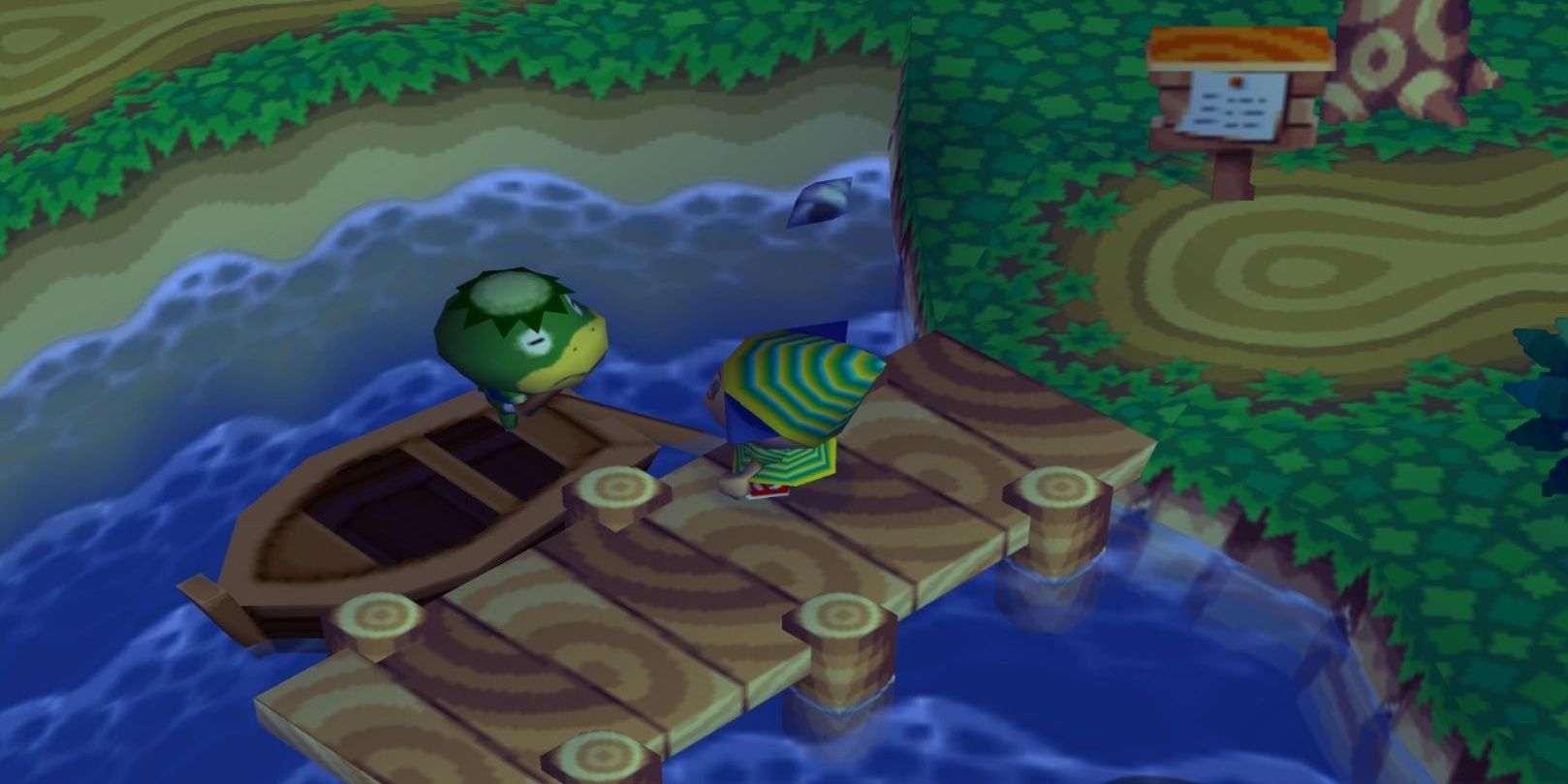 Kapp'n at the dock in Animal Crossing (GCN) about to depart for Animal Island