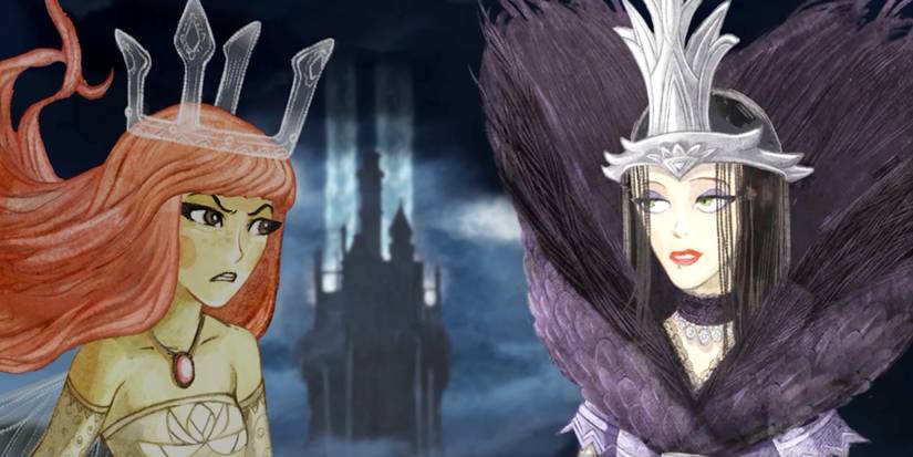 Aurora and Queen Umbra final battle in Child of Light