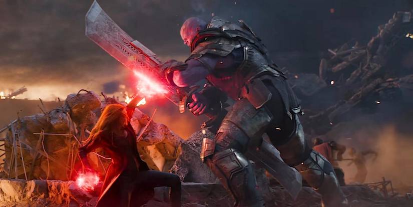 Scarlet Witch and thanos in Avengers Endgame