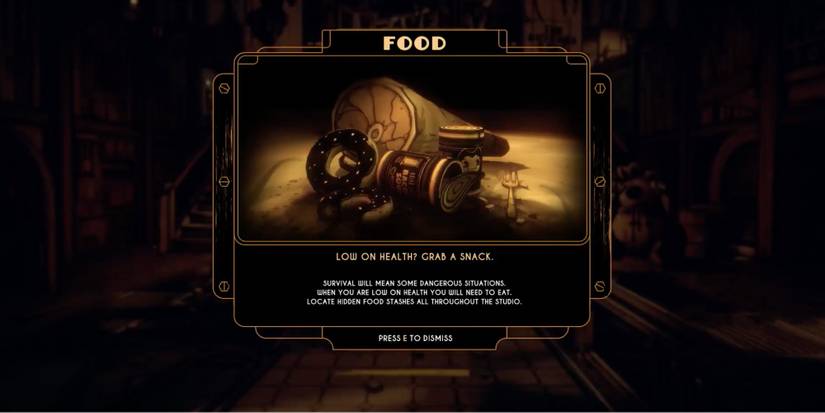 Player finds food to restore health