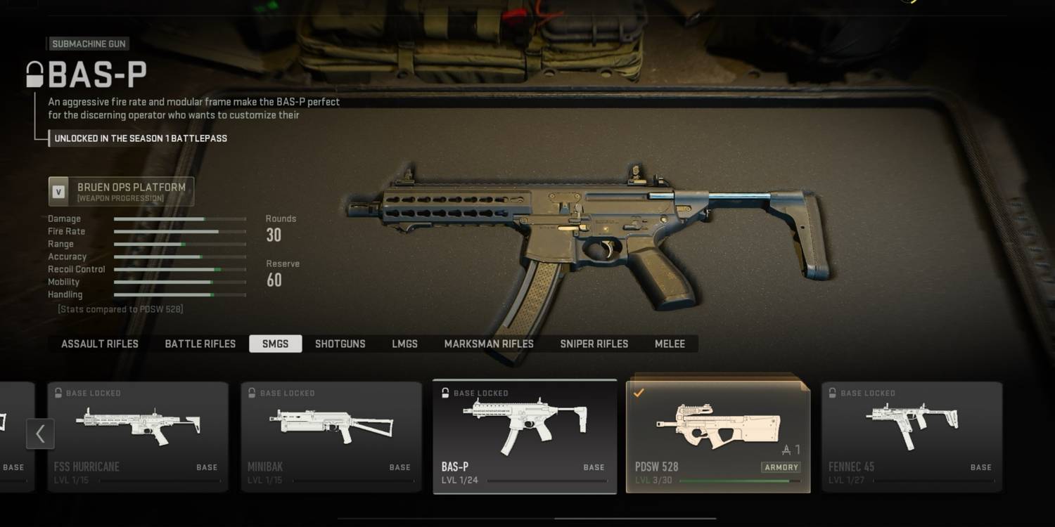 Call Of Duty Modern Warfare II (2022) BAS-P Weapon Selection