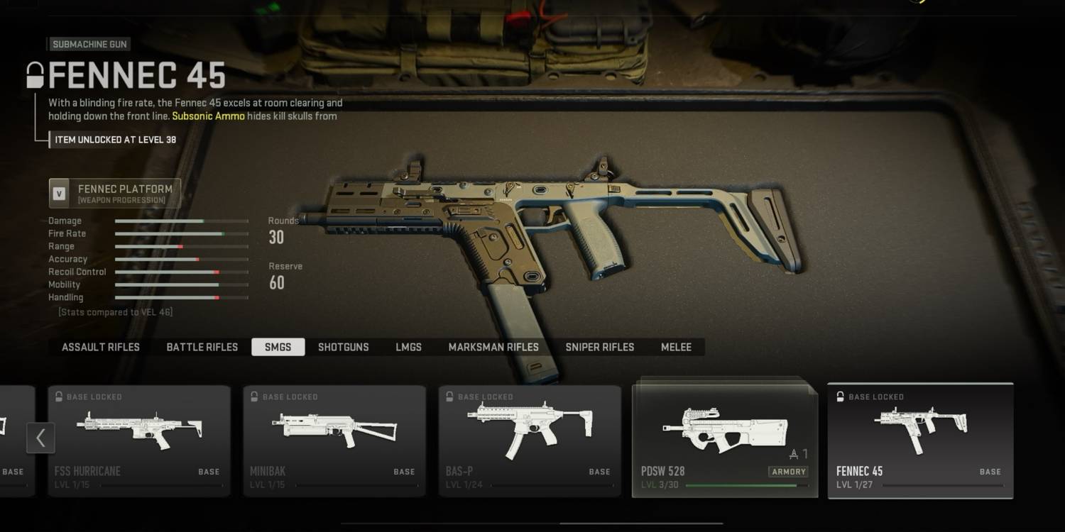 Call Of Duty Modern Warfare II (2022) Fennec 45 Weapon Selection