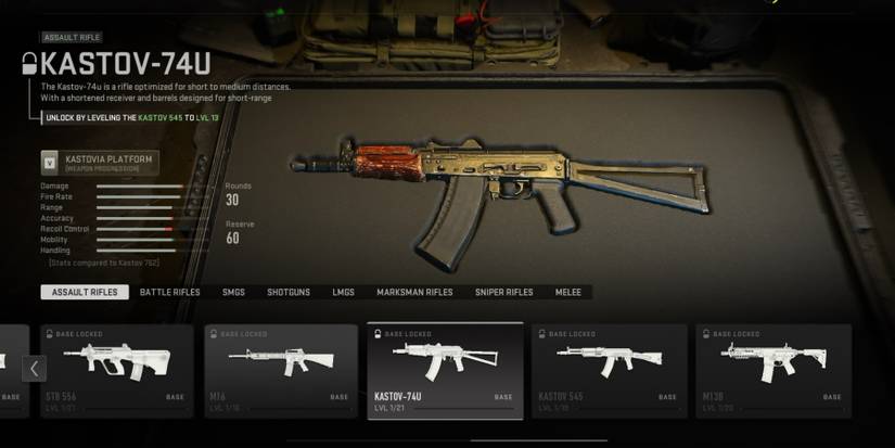 Call Of Duty Modern Warfare II (2022) Kastov 74-U Weapon Selection