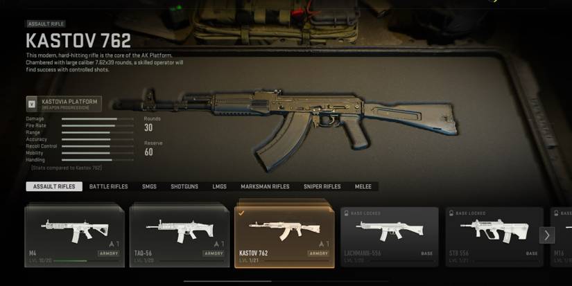 Call Of Duty Modern Warfare II (2022) Kastov 762 Weapon Selection