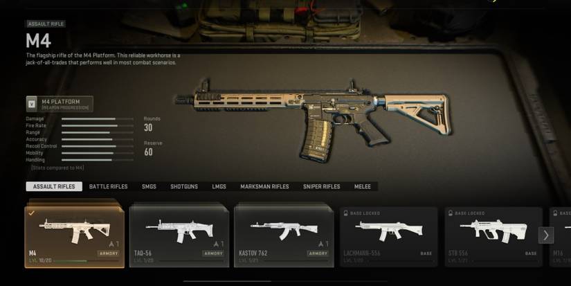 Call Of Duty Modern Warfare II (2022) M4 Weapon Selection