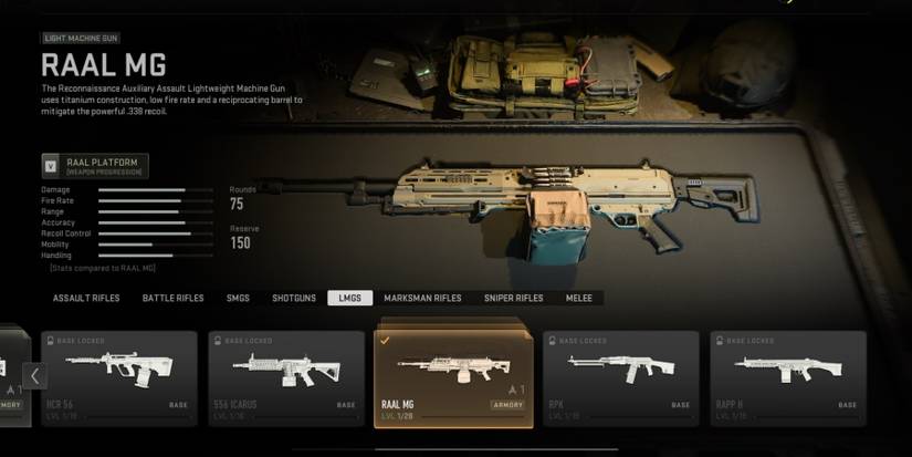 Call Of Duty Modern Warfare II (2022) Raal MG Weapon Selection