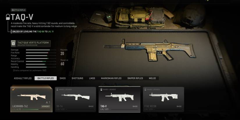 Call Of Duty Modern Warfare II (2022) TAQ-V Weapon Selection