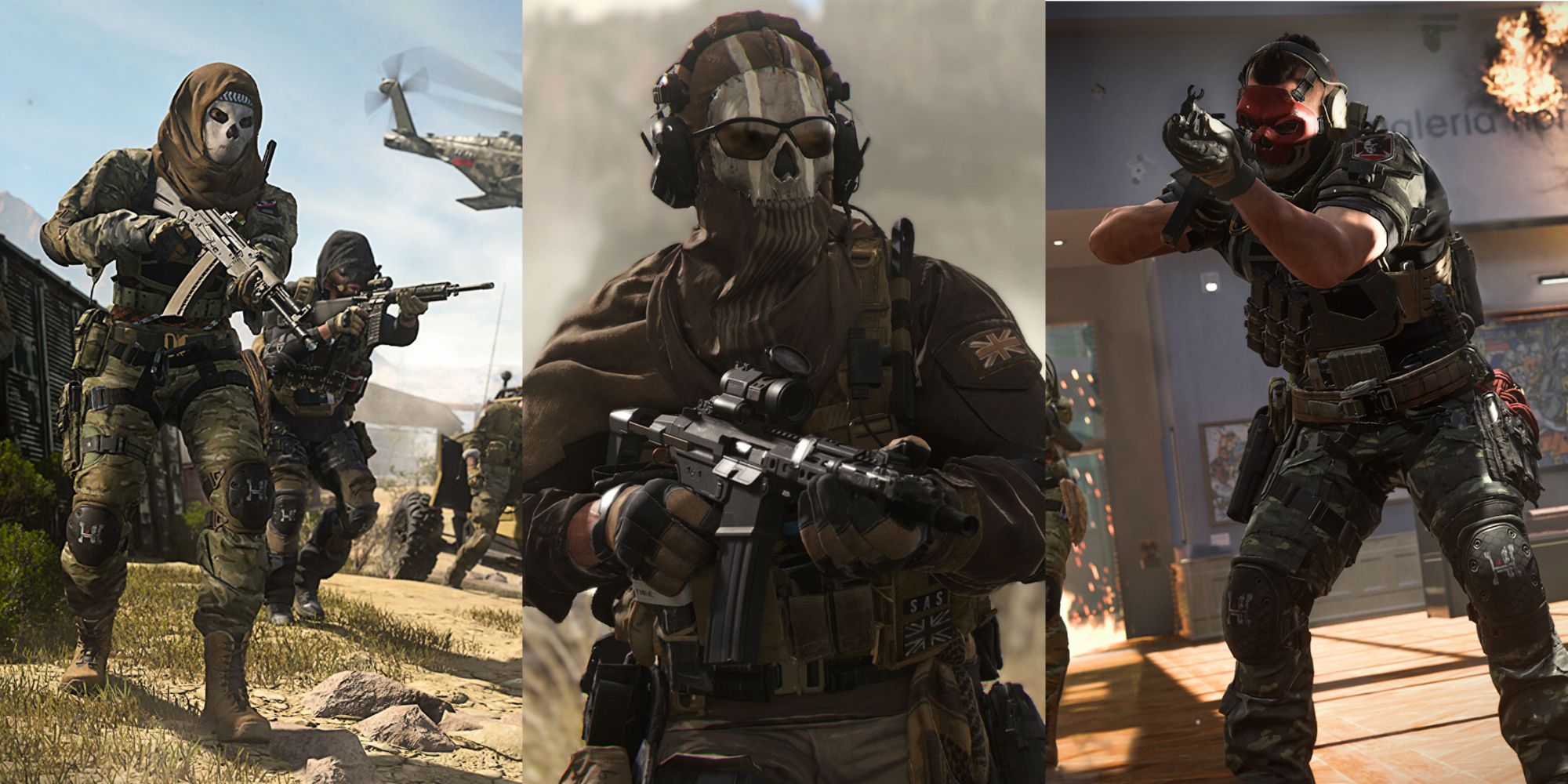 Farah, Ghost, and Soap promo images for Call of Duty Modern Warfare II (2022)