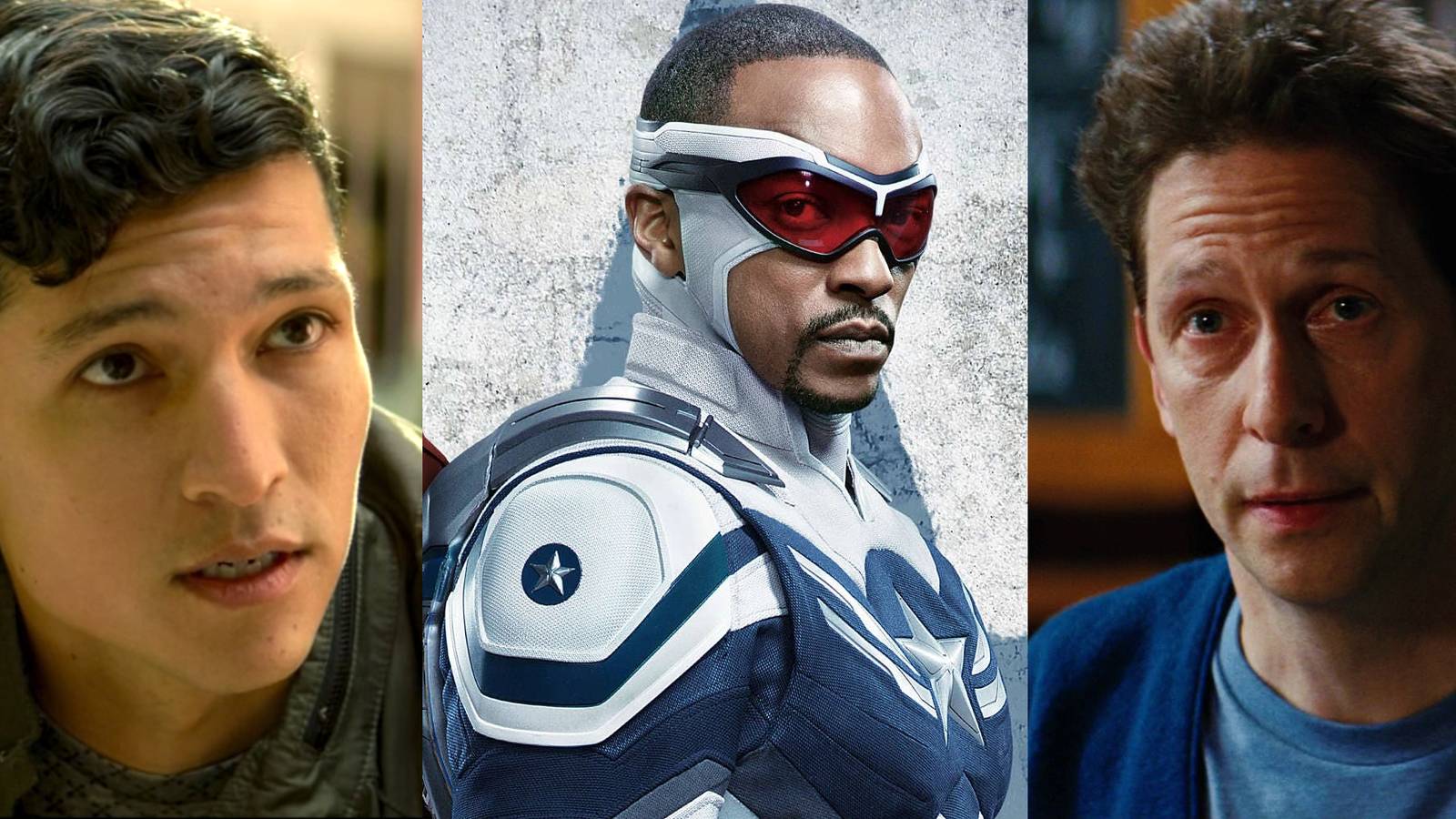 Joaquin Torres in Falcon & Winter Soldier; Sam in Captain America outfit; Samuel Sterns in Incredible Hulk