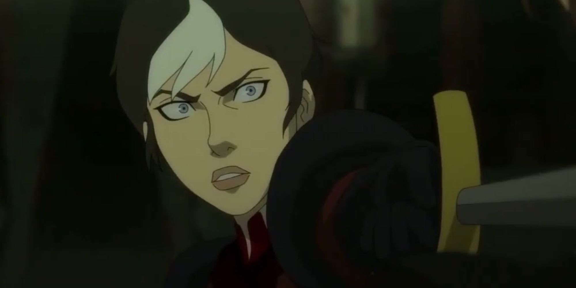 Cassandra de Rolo as she stabs Delilah Briarwood.