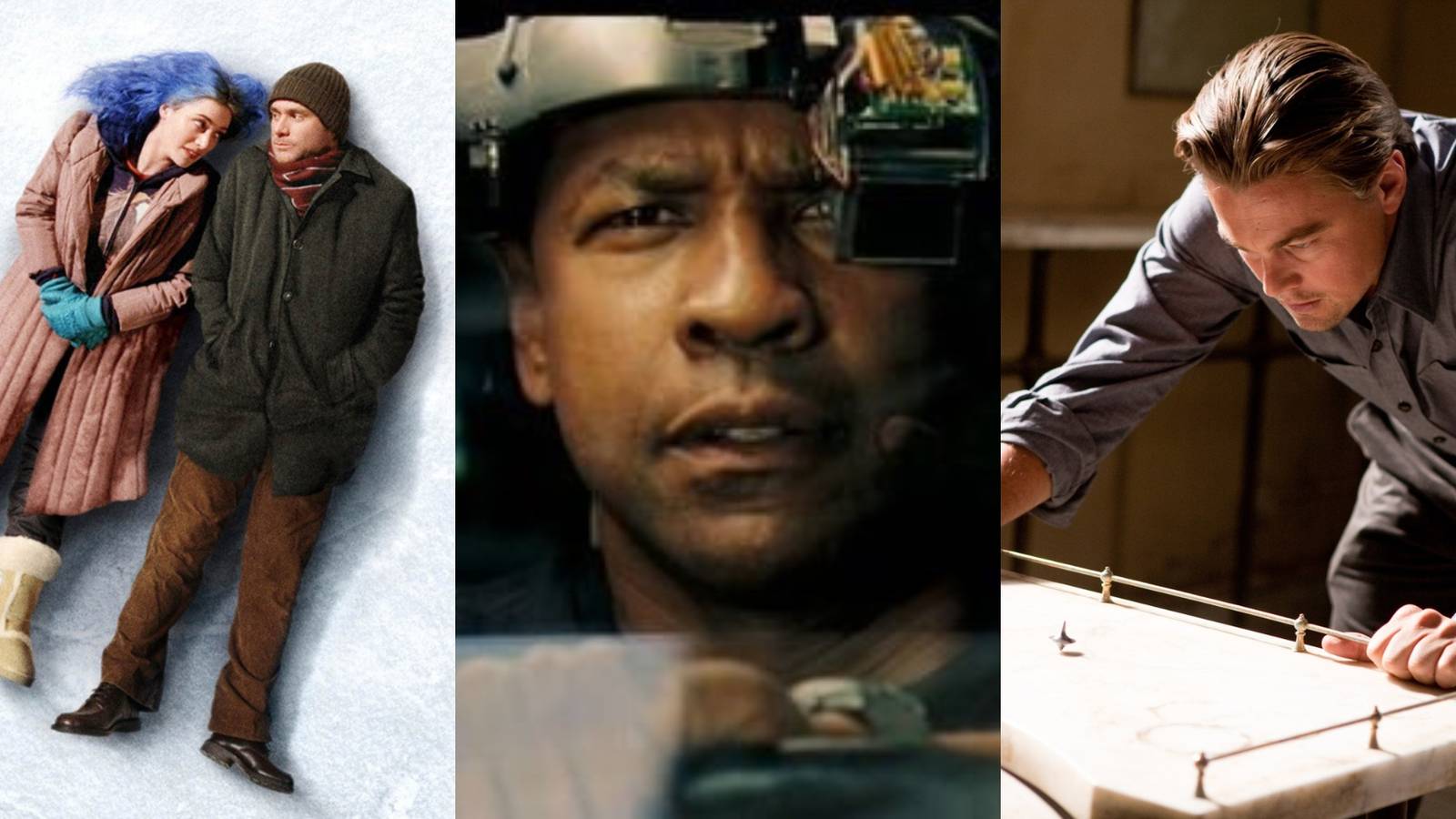 Clementine and Joel in Eternal Sunshine of the Spotless Mind, Doug in Deja Vu, Cobb in Inception