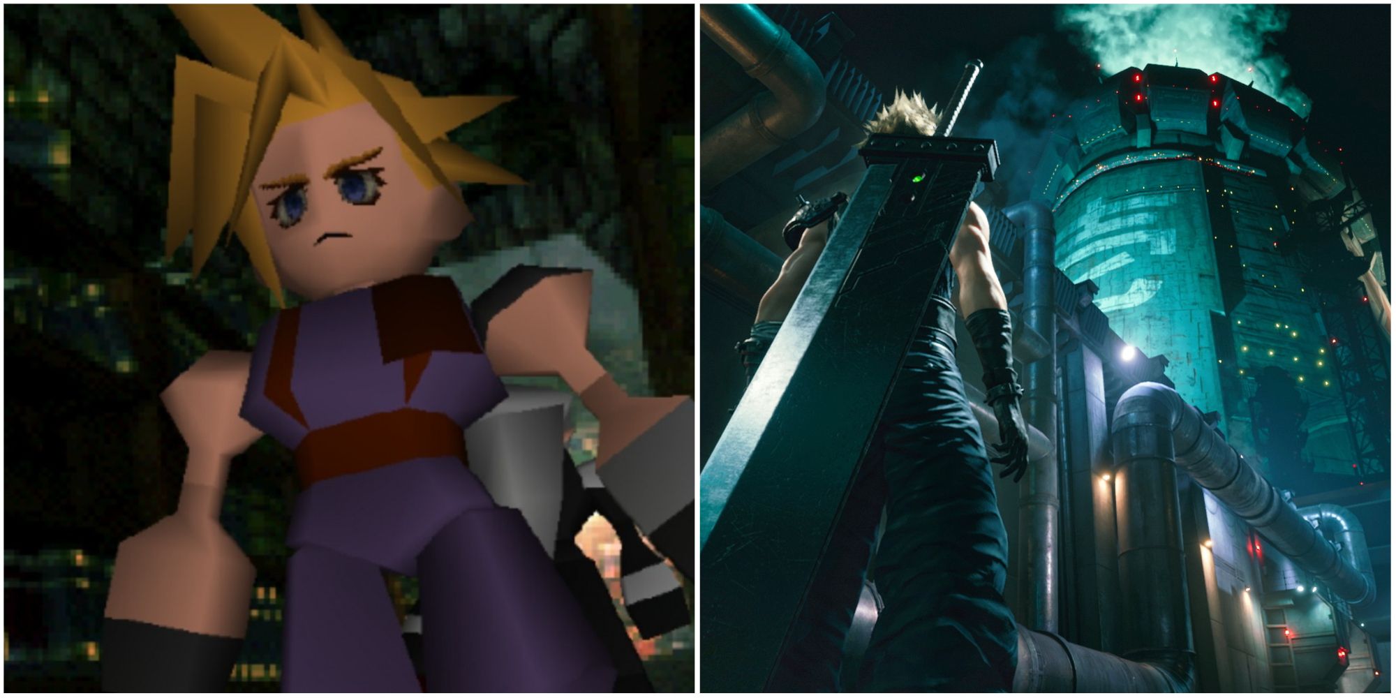 Cloud in Final Fantasy 7, the Original and the Remake