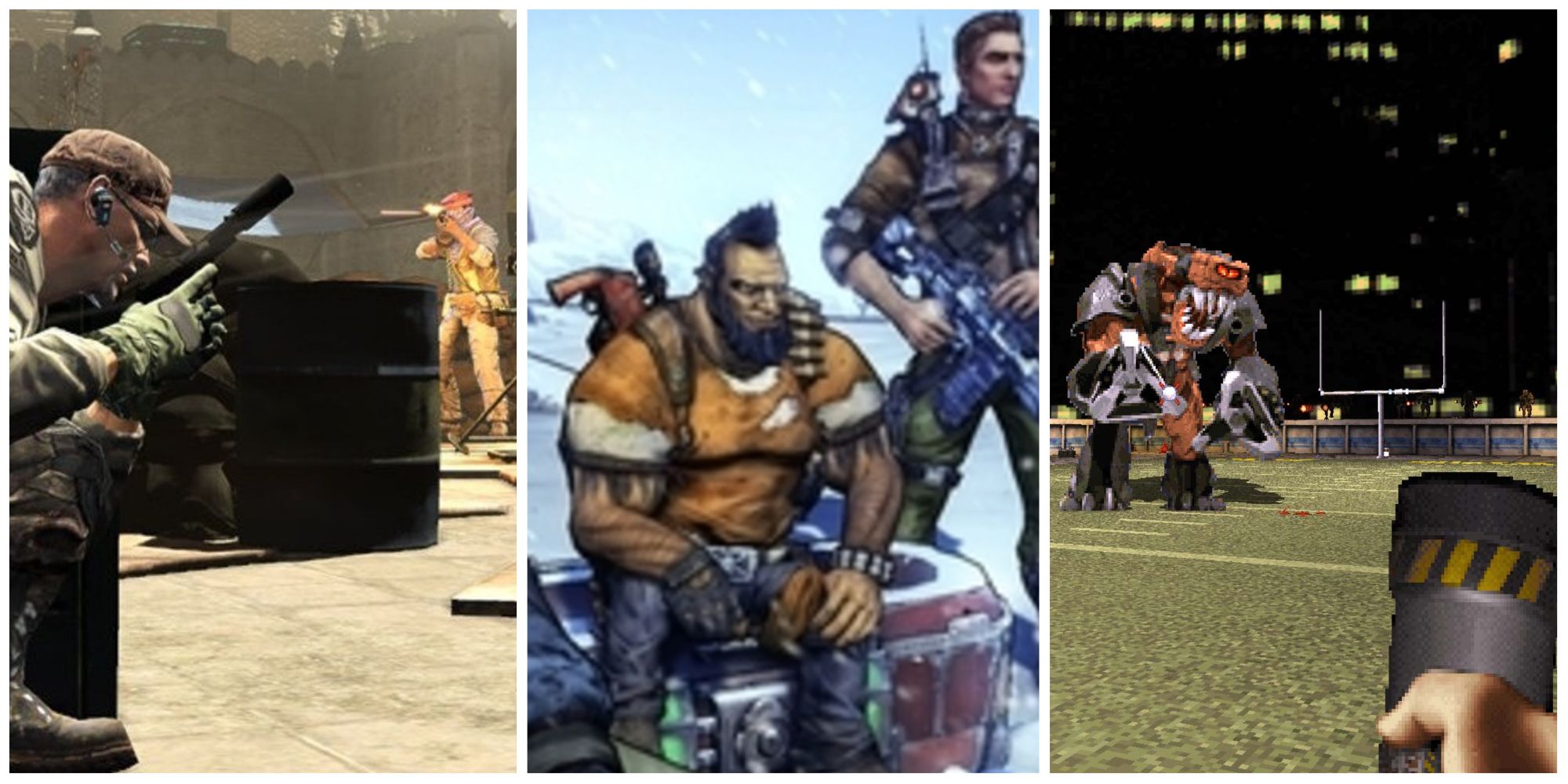 Gameplay images from Unit 13, Borderlands 2 and Duke Nukem 3D on PS Vita