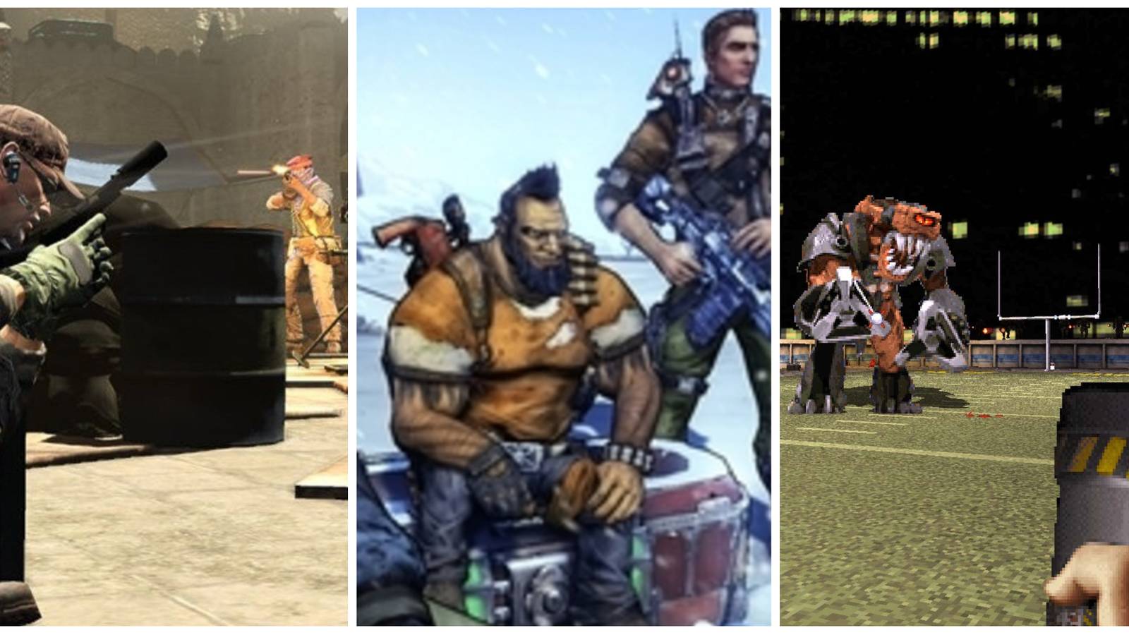Gameplay images from Unit 13, Borderlands 2 and Duke Nukem 3D on PS Vita