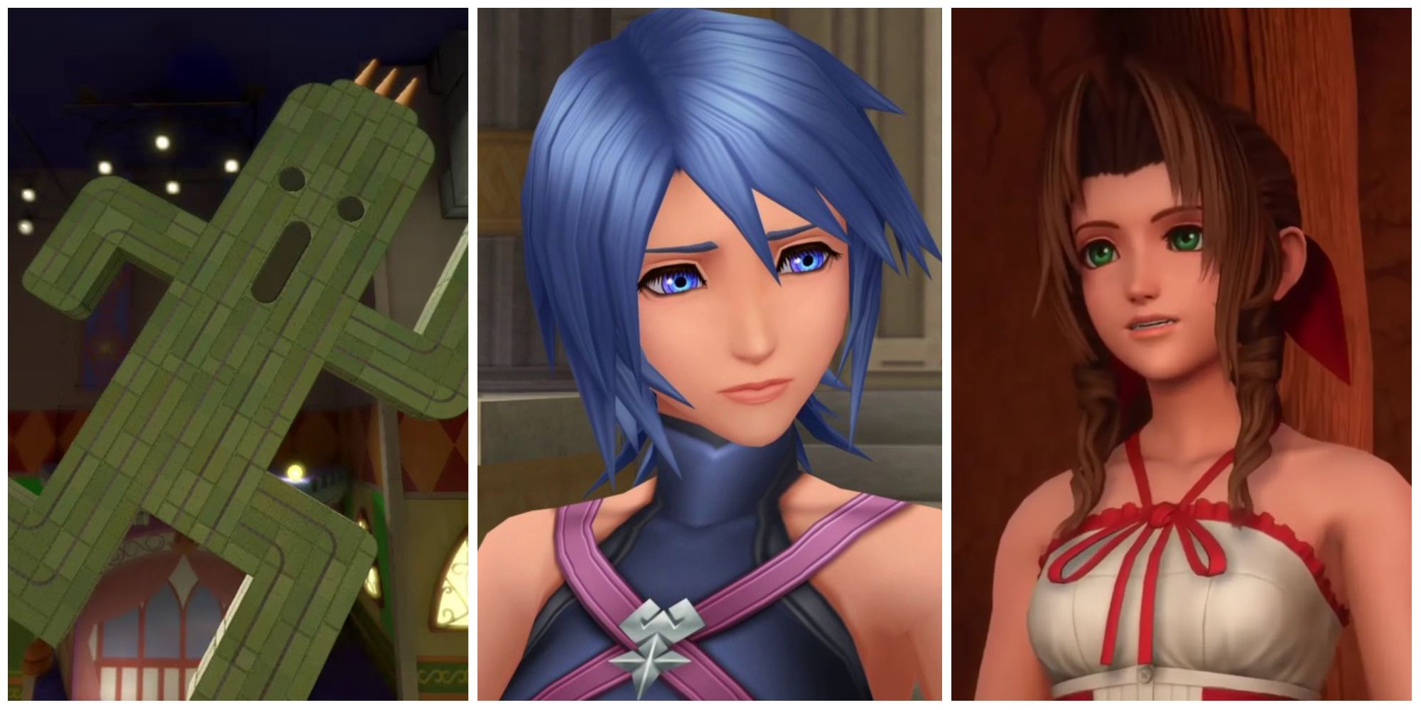 Kingdom Hearts: 10 Most Iconic Final Fantasy Crossover Moments Cactuar Aqua Aerith
