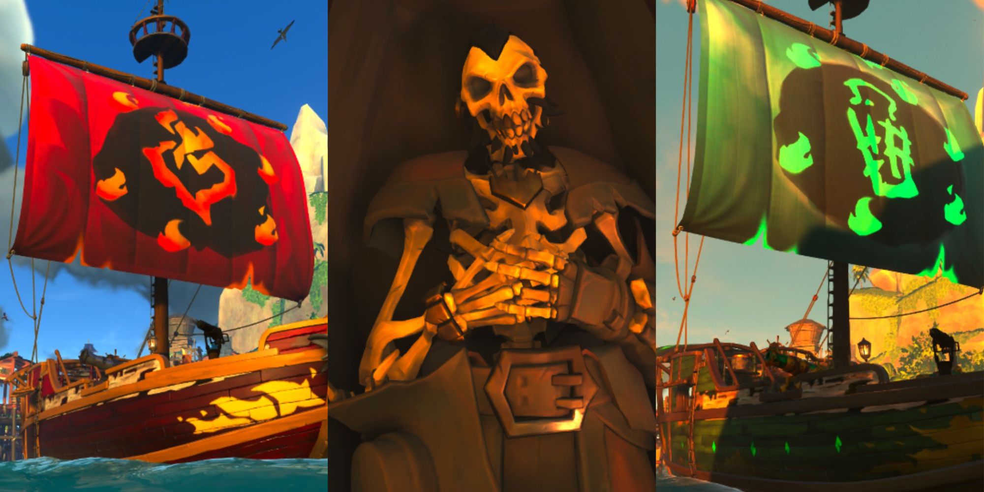 Reaper Sail Reward, Captain Flameheart, And Belle Sail Rewards Sea Of Thieves Adventure 9 Return Of The Damned