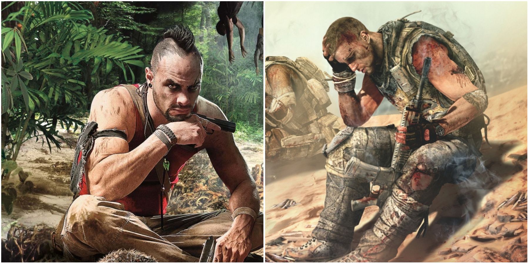 Far Cry 3 (left) and Spec Ops: The Line (right)