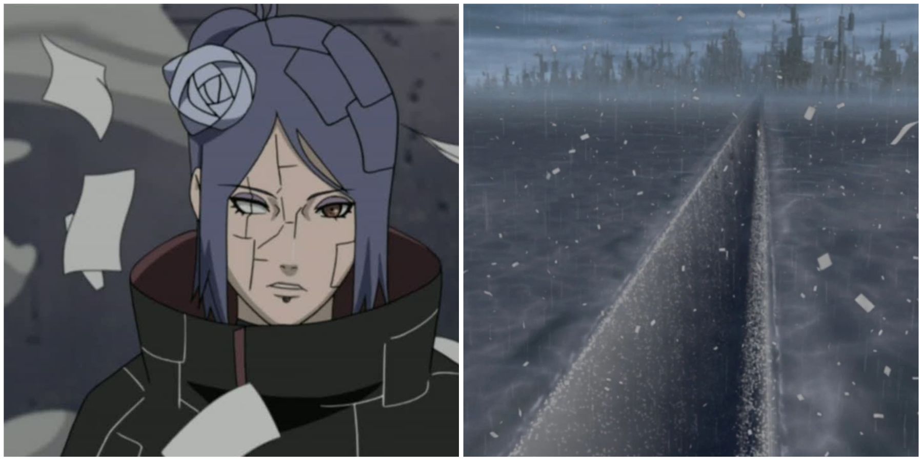 Konan Using Her Origami Fighting Style Against Jiraiya & Obito