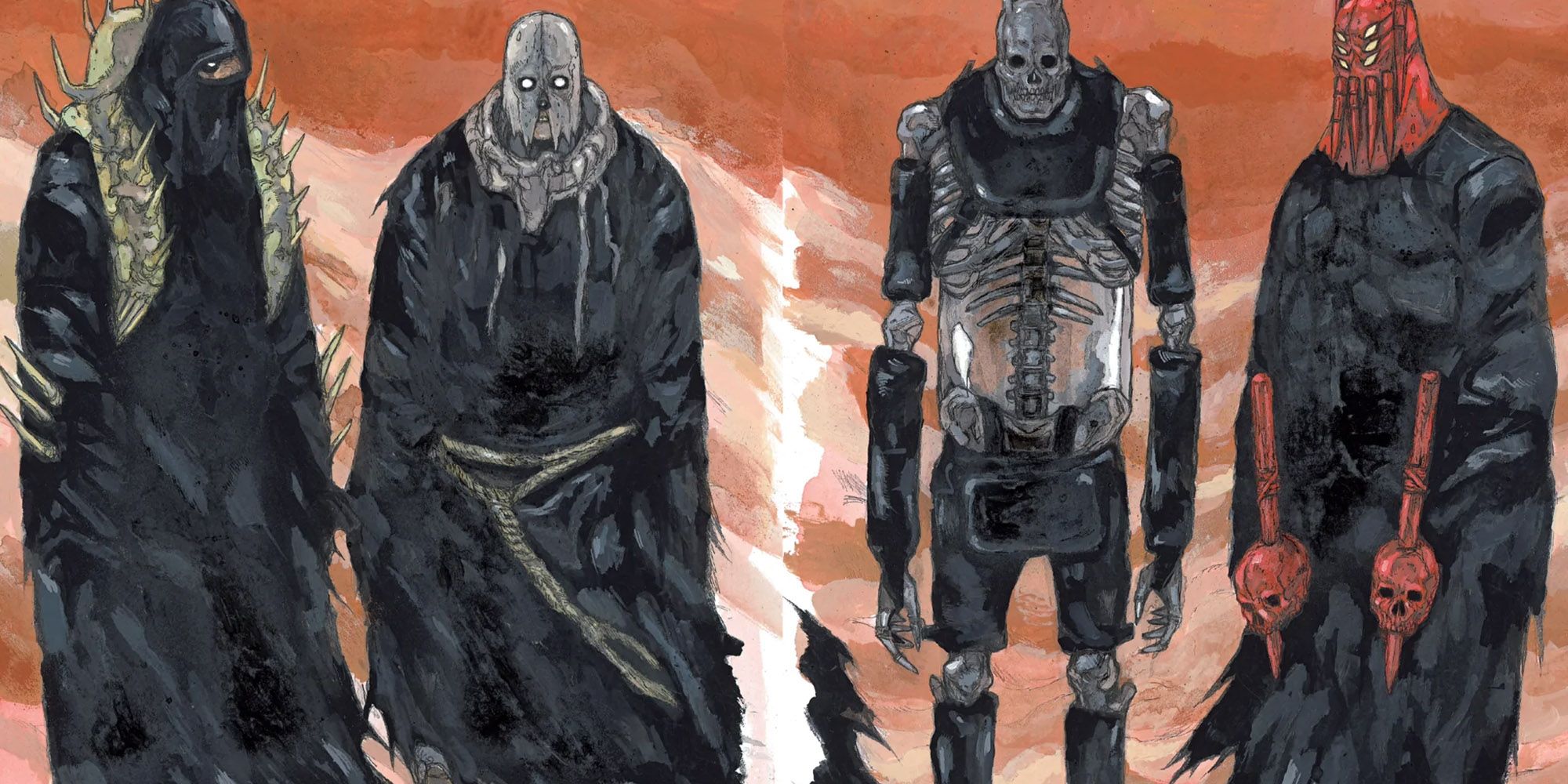 Dai Dark: cuatro personajes principales uno al lado del otro